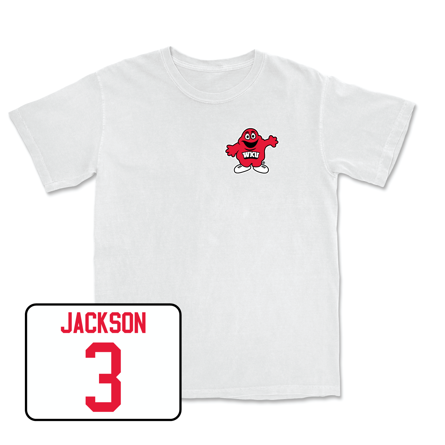 White Men's Basketball Big Red Comfort Colors Tee Small / Jalen Jackson | #3