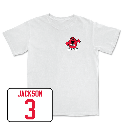 White Men's Basketball Big Red Comfort Colors Tee Youth Small / Jalen Jackson | #3