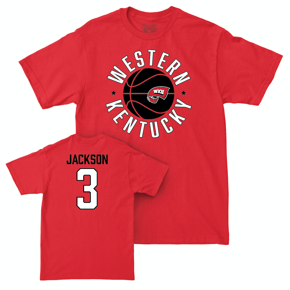 WKU Men's Basketball Red Hardwood Tee - Jalen Jackson | #3 Small