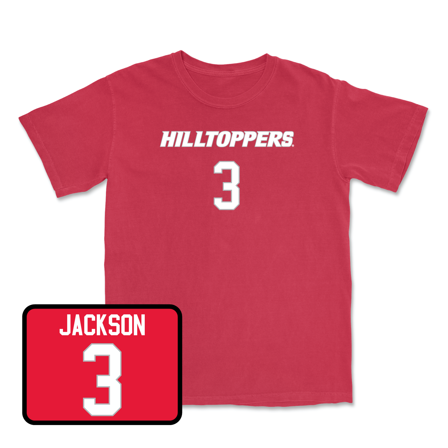 Red Men's Basketball Hilltoppers Player Tee X-Large / Jalen Jackson | #3