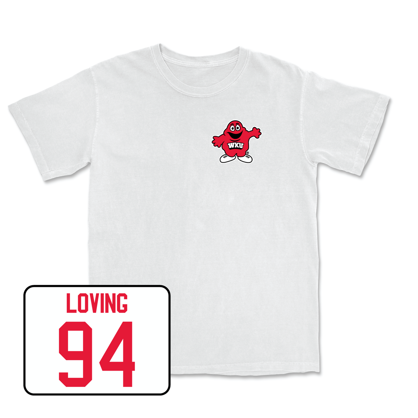 White Football Big Red Comfort Colors Tee 3 Small / Jayden Loving  | #94