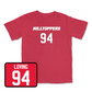 Red Football Hilltoppers Player Tee 3 Youth Medium / Jayden Loving  | #94