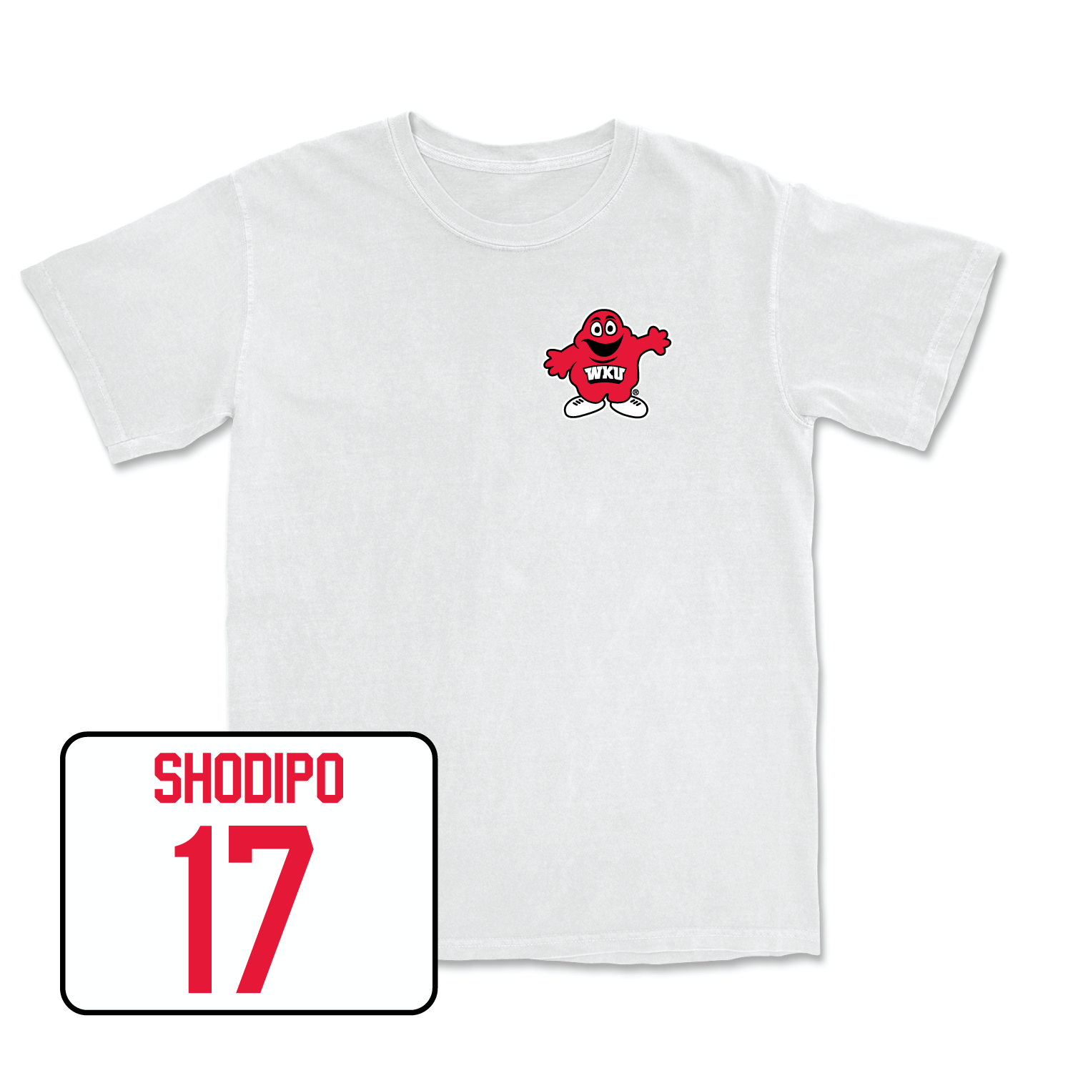 White Football Big Red Comfort Colors Tee 4 Youth Large / Josh Shodipo | #17