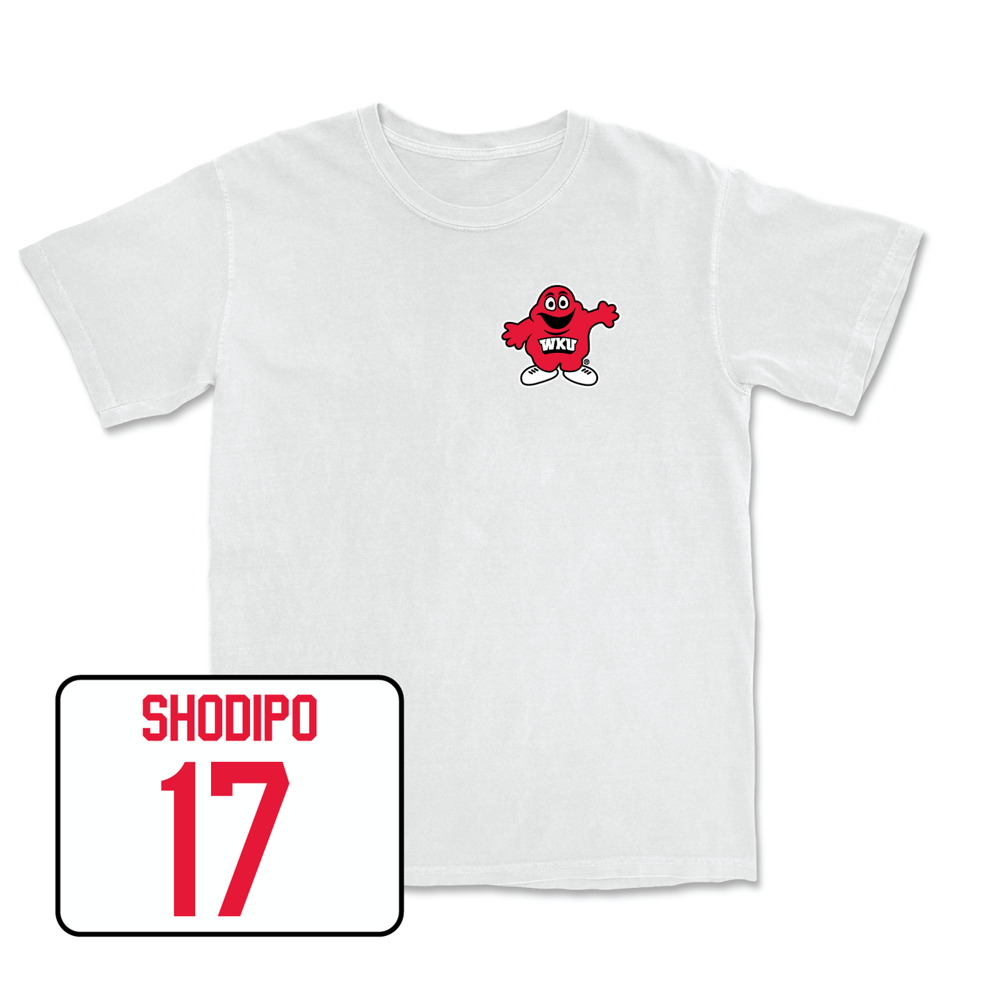 White Football Big Red Comfort Colors Tee 4 Youth Small / Josh Shodipo | #17
