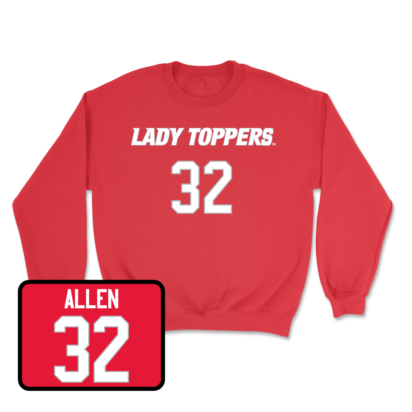 Red Women's Basketball Lady Toppers Player Crew Small / Karris Allen | #32