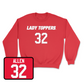 Red Women's Basketball Lady Toppers Player Crew X-Large / Karris Allen | #32