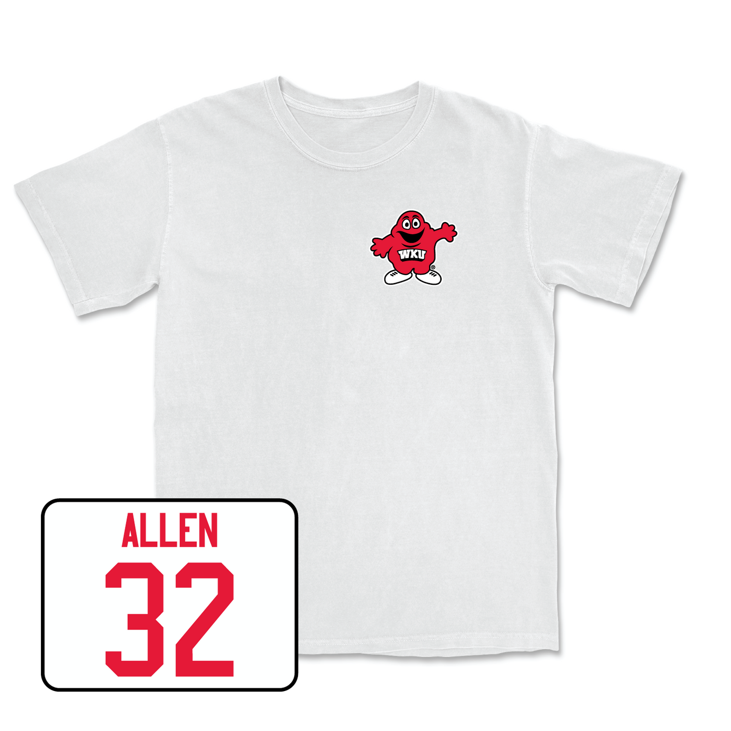 White Women's Basketball Big Red Comfort Colors Tee Large / Karris Allen | #32