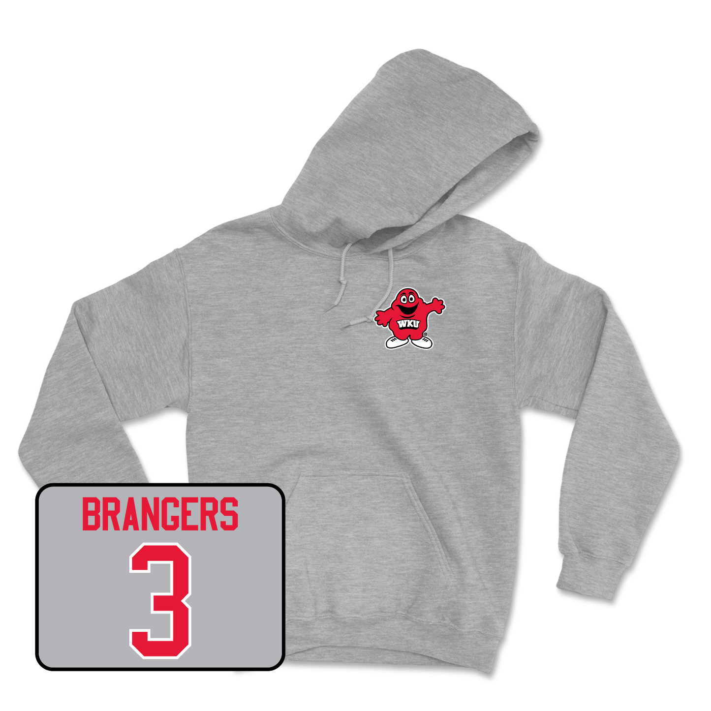 Sport Grey Women's Volleyball Big Red Hoodie Youth Small / Kelsey Brangers | #3