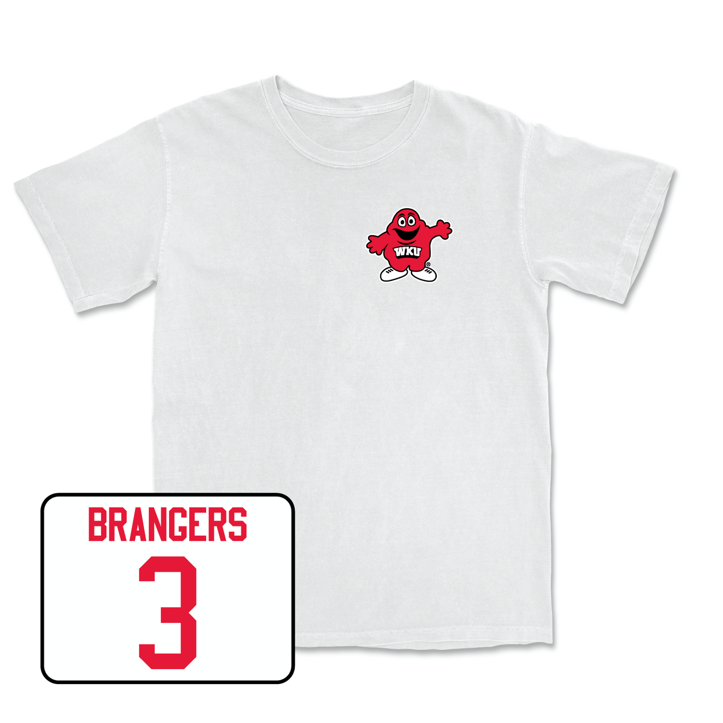 White Women's Volleyball Big Red Comfort Colors Tee Youth Medium / Kelsey Brangers | #3