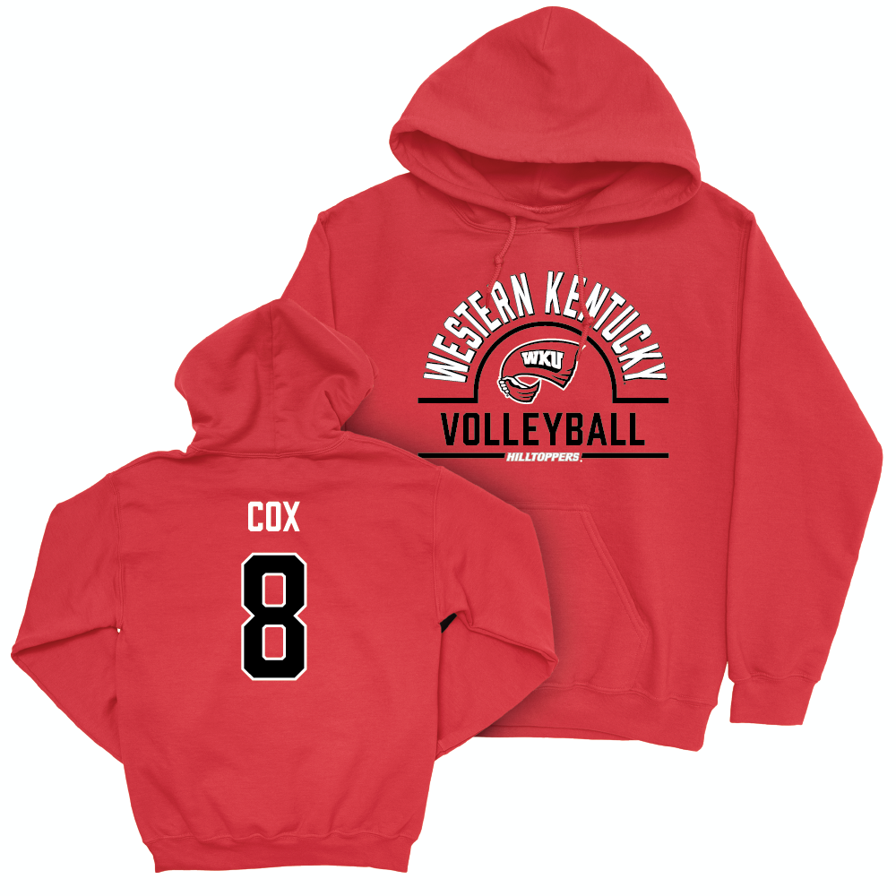 WKU Women's Volleyball Red Arch Hoodie - Kaylee Cox | #8 Small