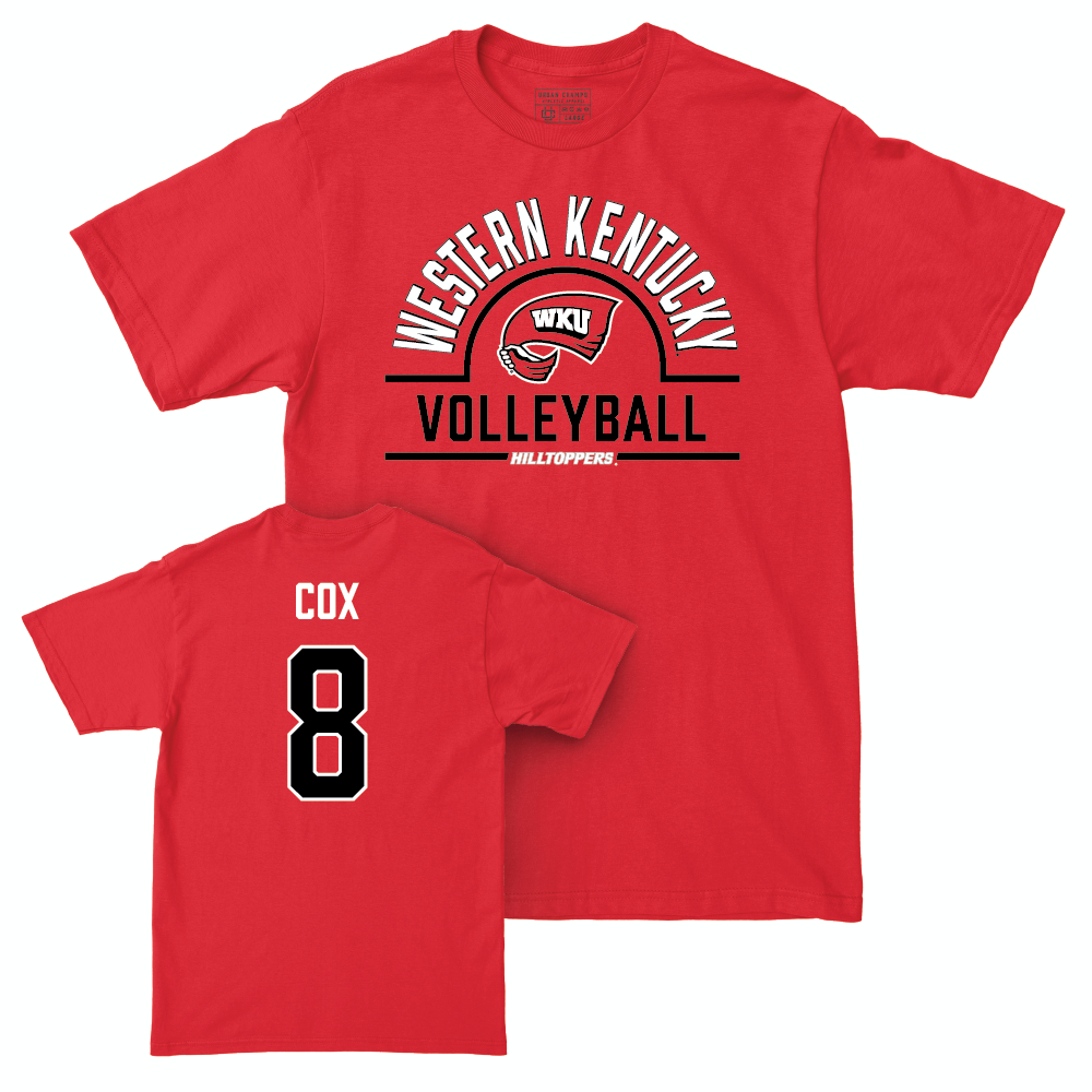 WKU Women's Volleyball Red Arch Tee - Kaylee Cox | #8 Small