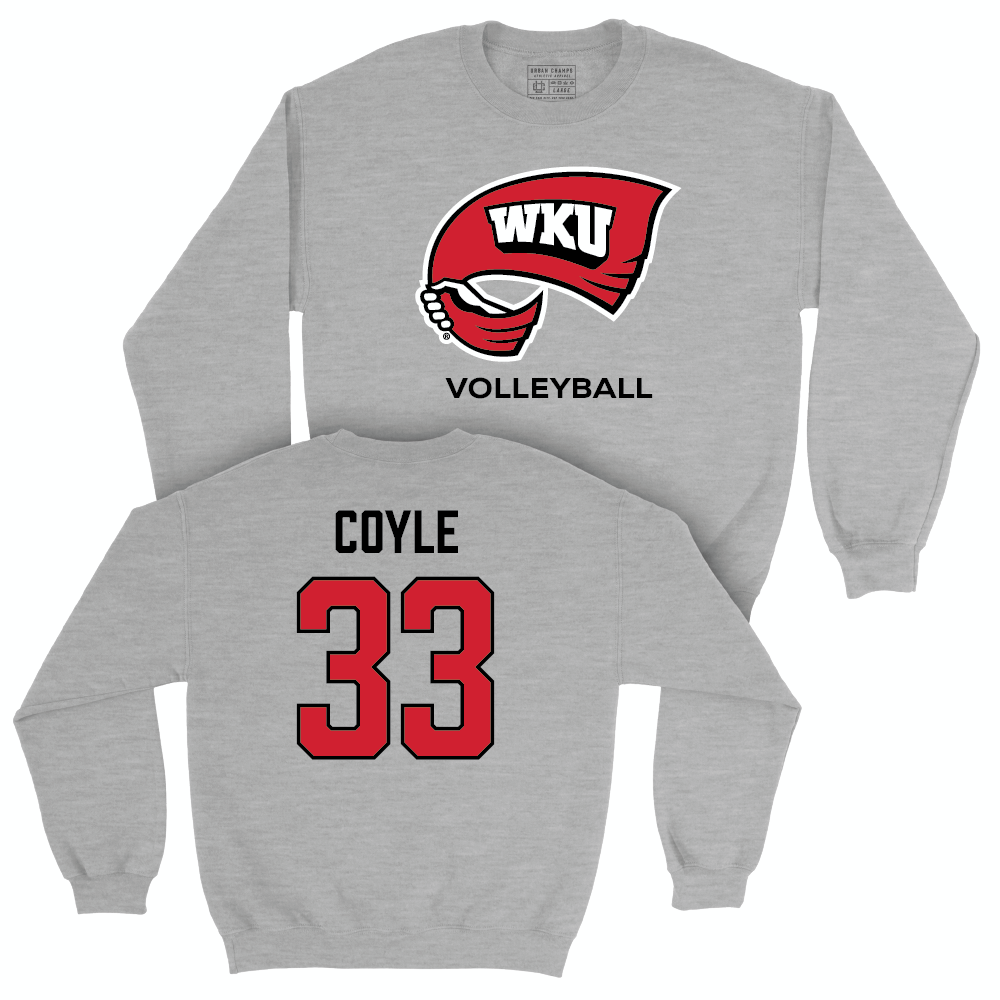 WKU Women's Volleyball Sport Grey Classic Crew - Kenadee Coyle | #33 Small