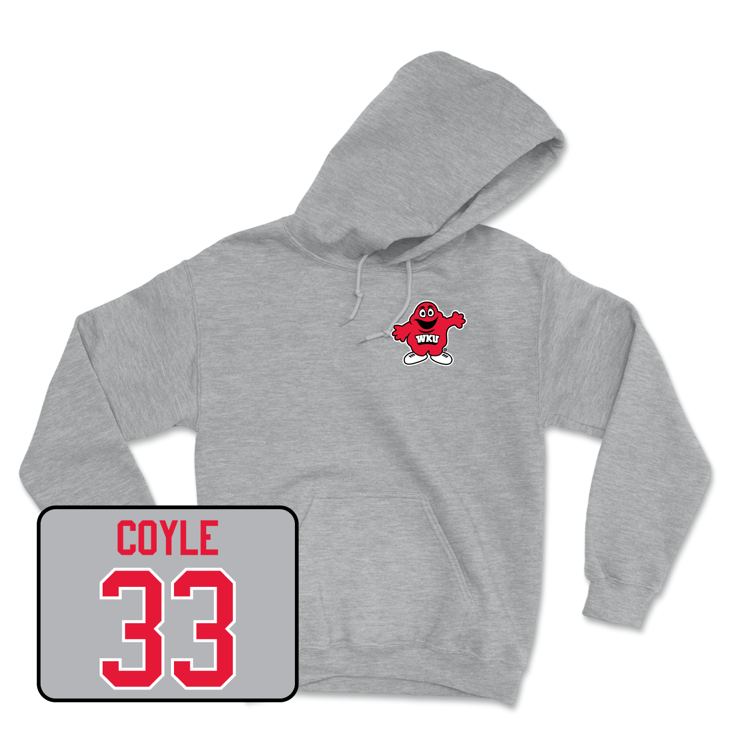 Sport Grey Women's Volleyball Big Red Hoodie Small / Kenadee Coyle | #33