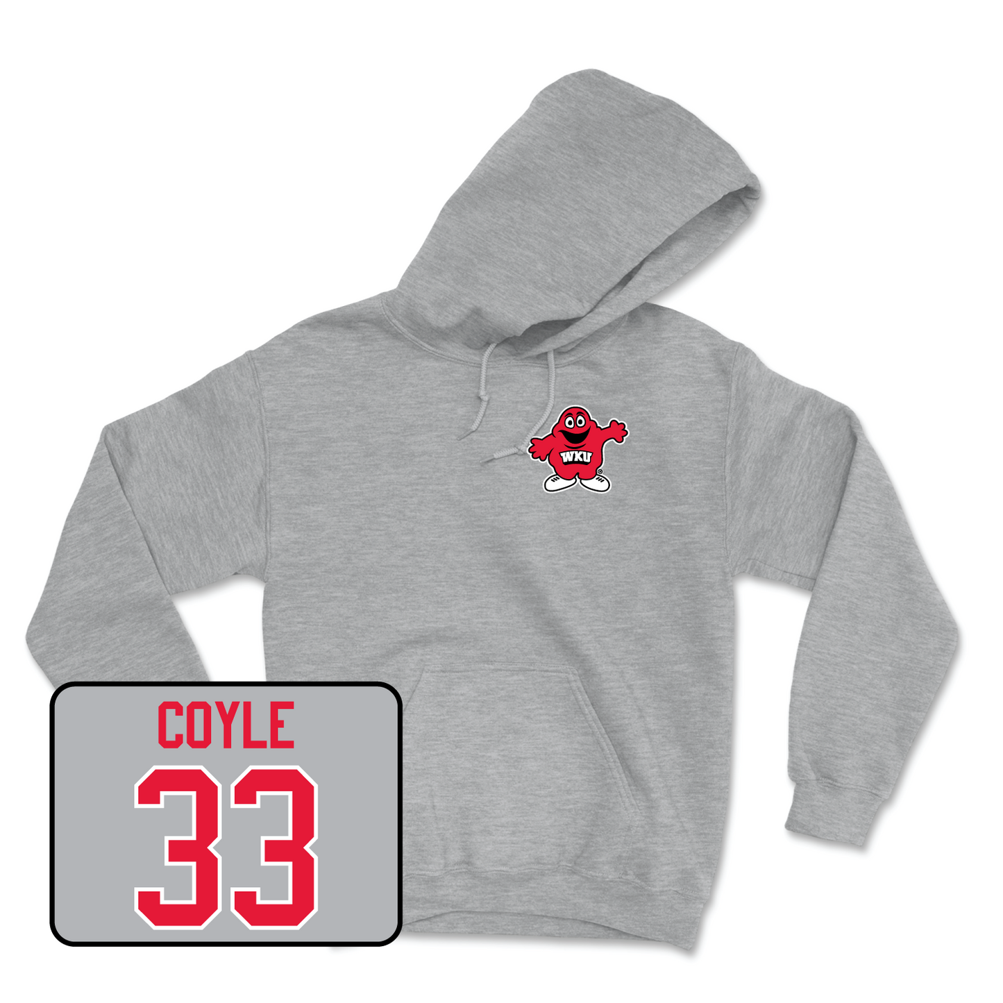 Sport Grey Women's Volleyball Big Red Hoodie Youth Small / Kenadee Coyle | #33