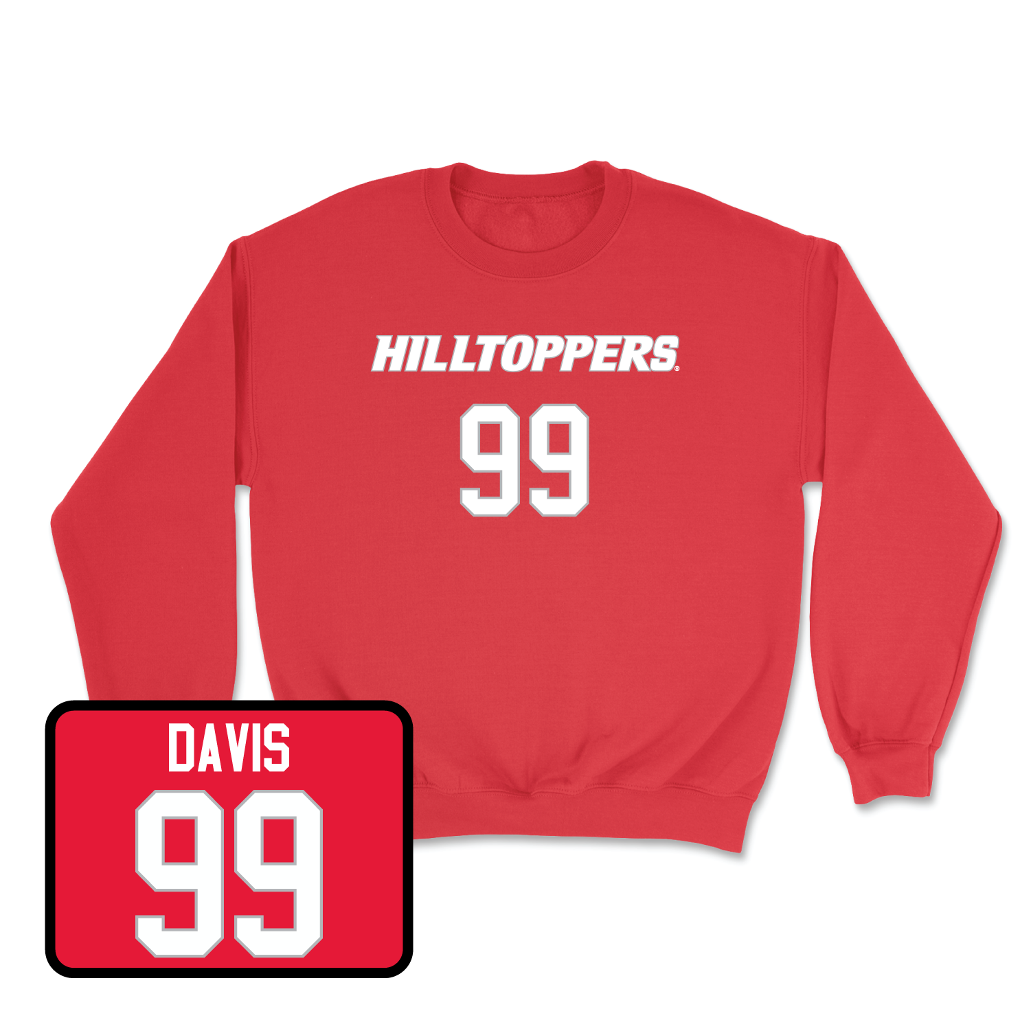 Red Football Hilltoppers Player Crew 4 Small / Kenyonte Davis | #99
