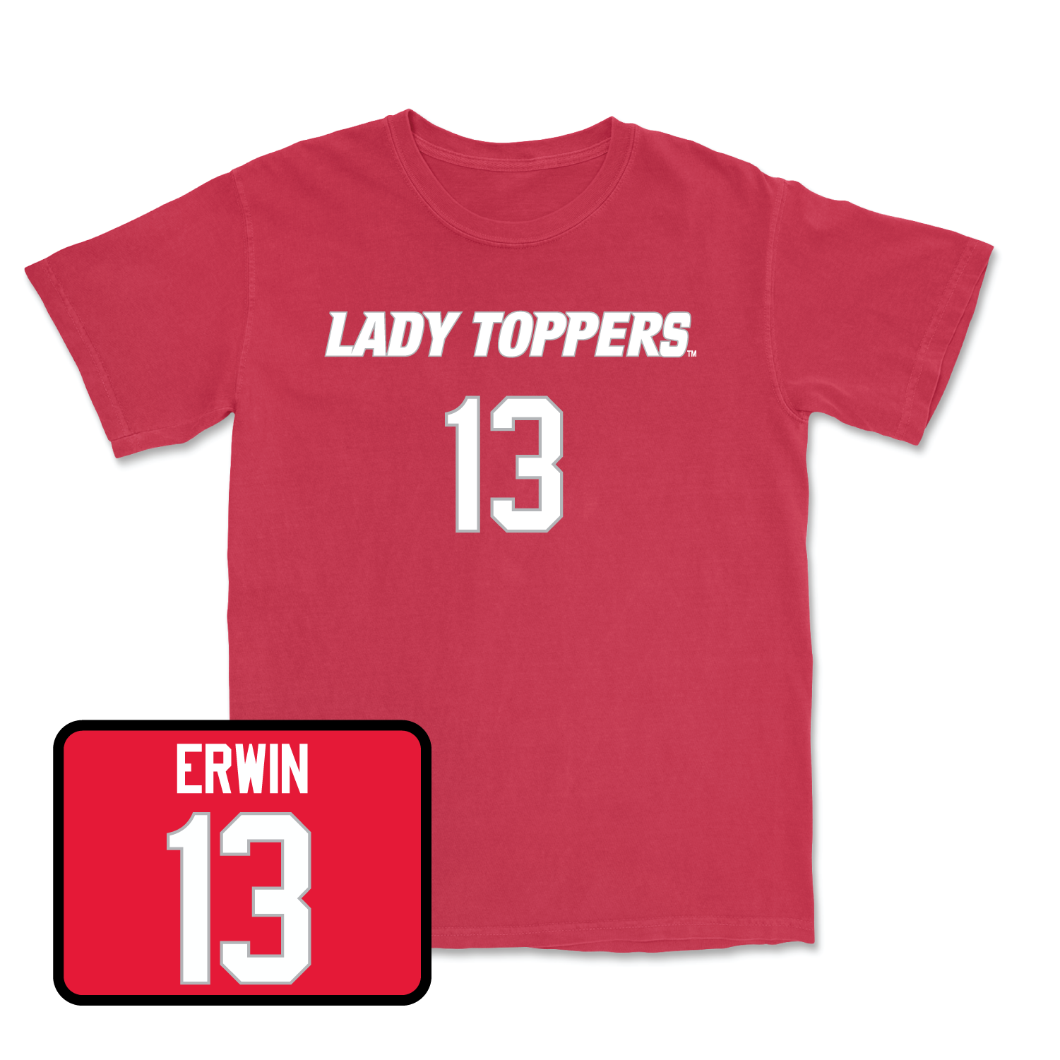 Red Women's Soccer Lady Toppers Player Tee 2 Small / Katie Erwin | #13