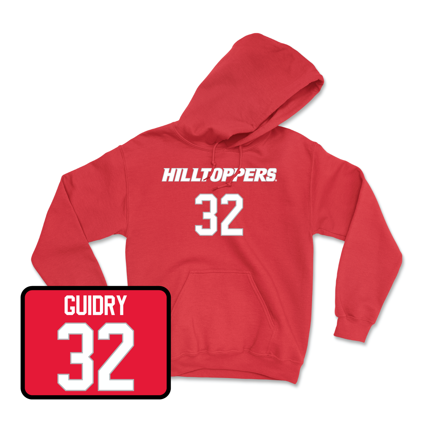 Red Football Hilltoppers Player Hoodie 4 2X-Large / Kylan Guidry | #32