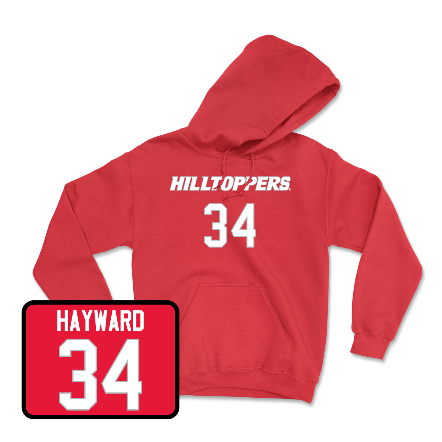 Red Football Hilltoppers Player Hoodie 4 Small / Koron Hayward | #34