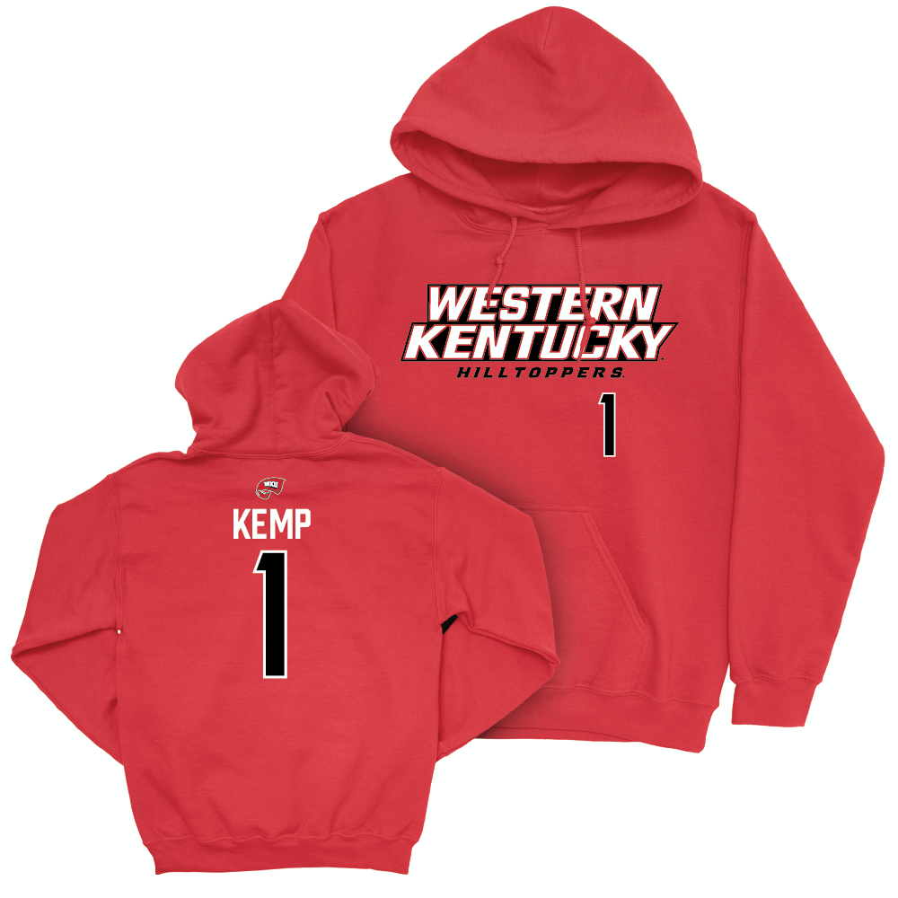 WKU Softball Red Sideline Hoodie - Kaytlan Kemp | #1 Small