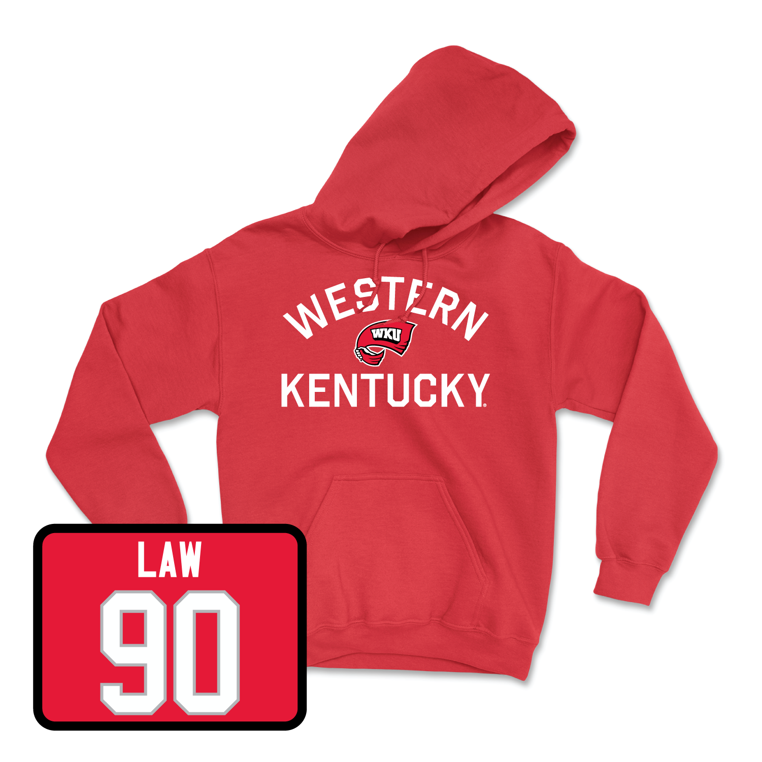 Red Football Towel Hoodie 4 Youth Small / Keaton Law | #90