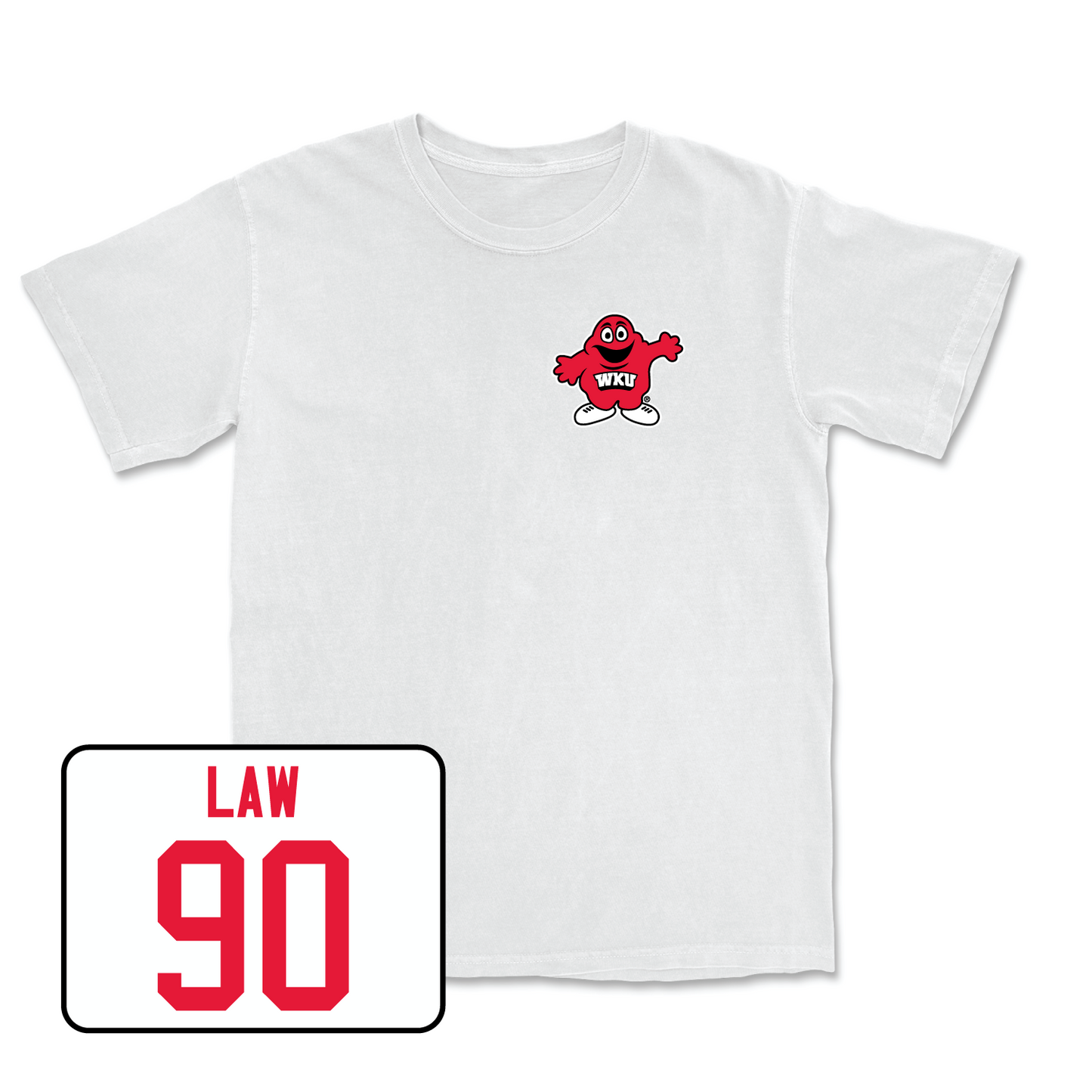 White Football Big Red Comfort Colors Tee 4 Small / Keaton Law | #90