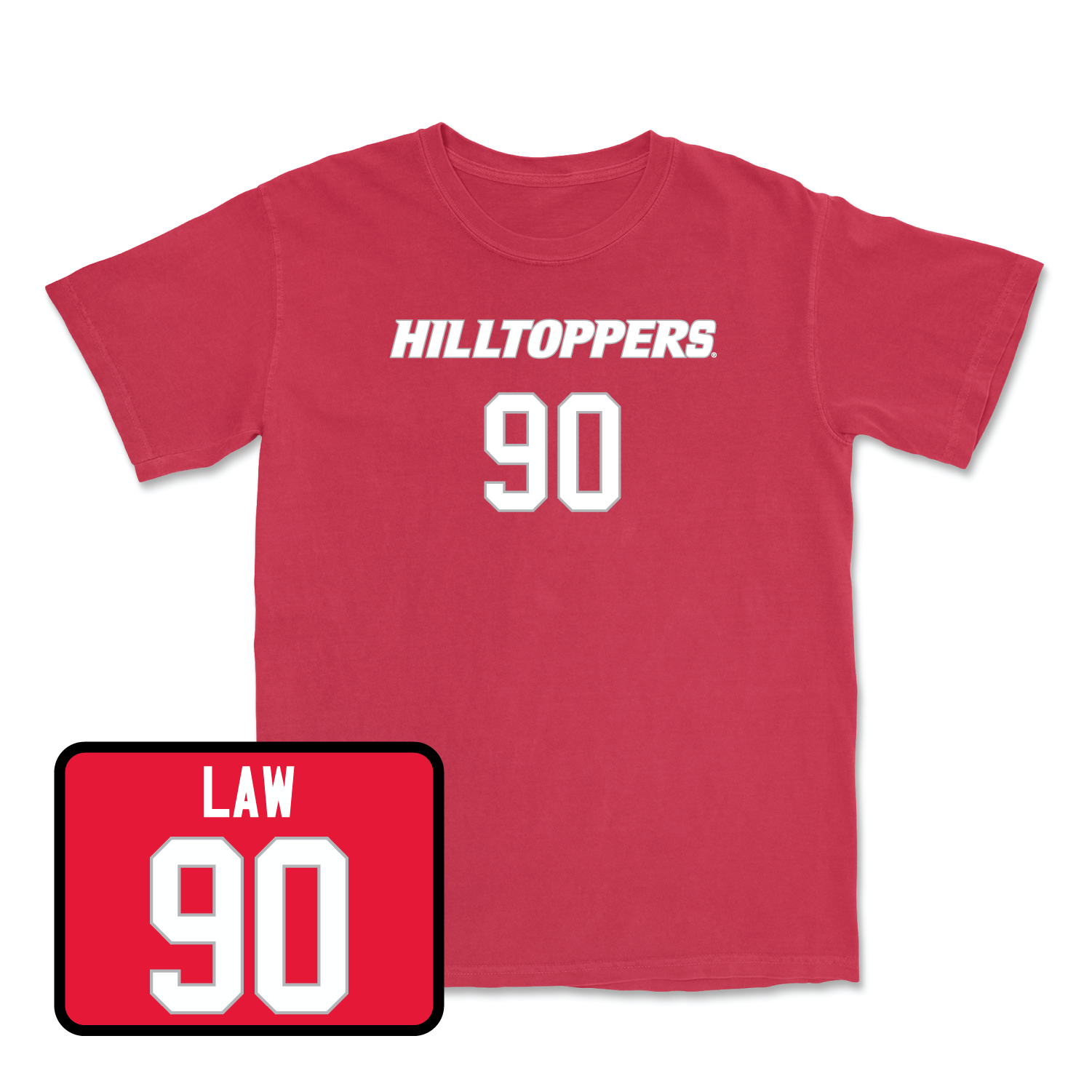 Red Football Hilltoppers Player Tee 4 Small / Keaton Law | #90