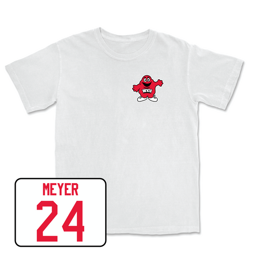 White Women's Soccer Big Red Comfort Colors Tee 2 Youth Small / Kayla Meyer | #24