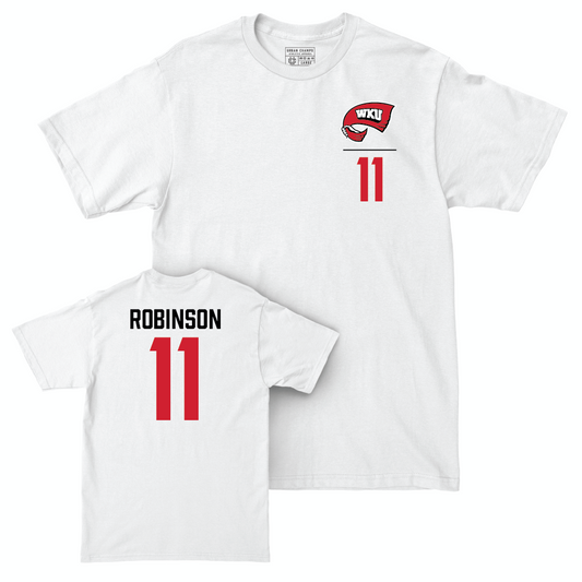 WKU Football White Logo Comfort Colors Tee - Kent Robinson | #11 Small