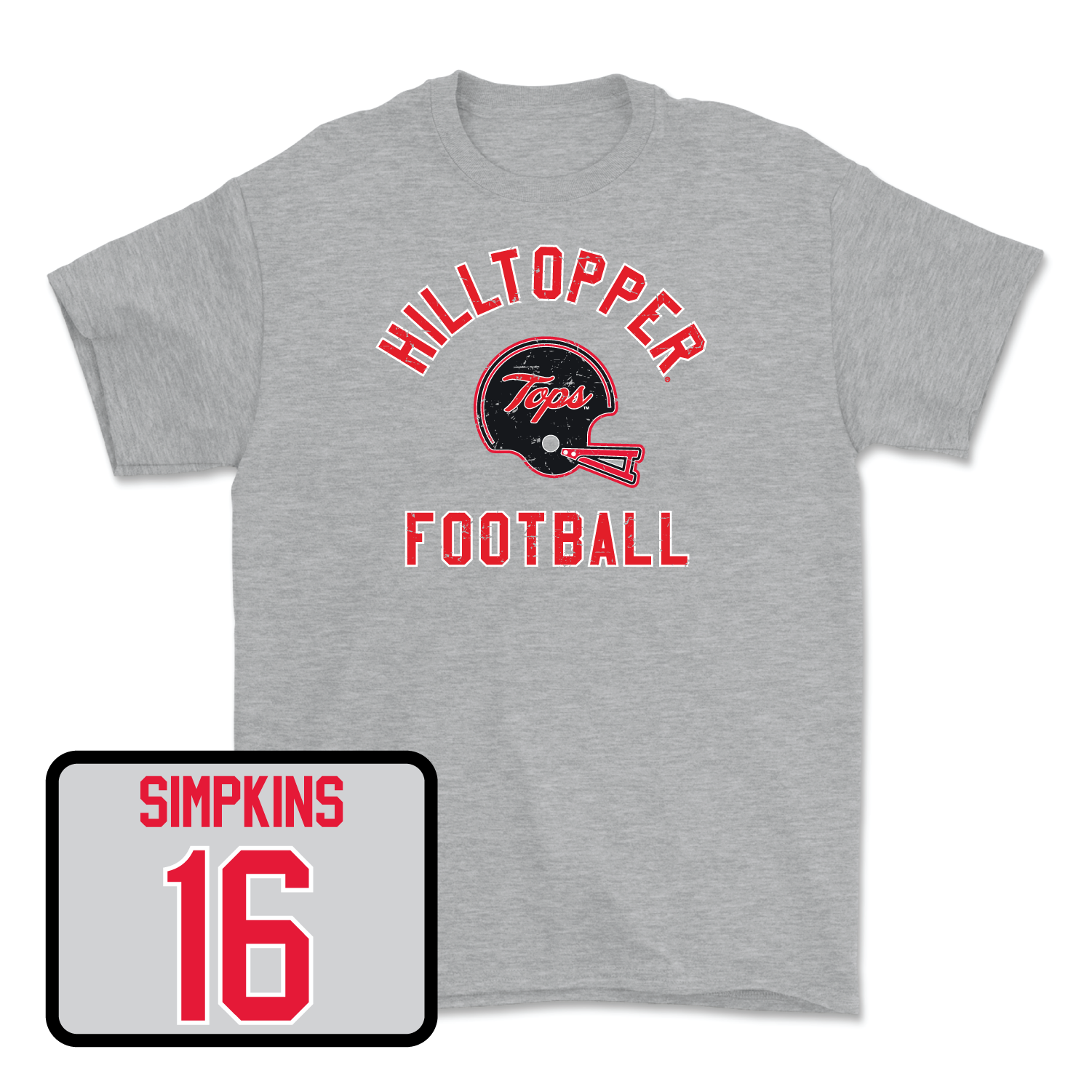 Sport Grey Football Football Helmet Tee 4 Youth Small / Kendrick Simpkins | #16