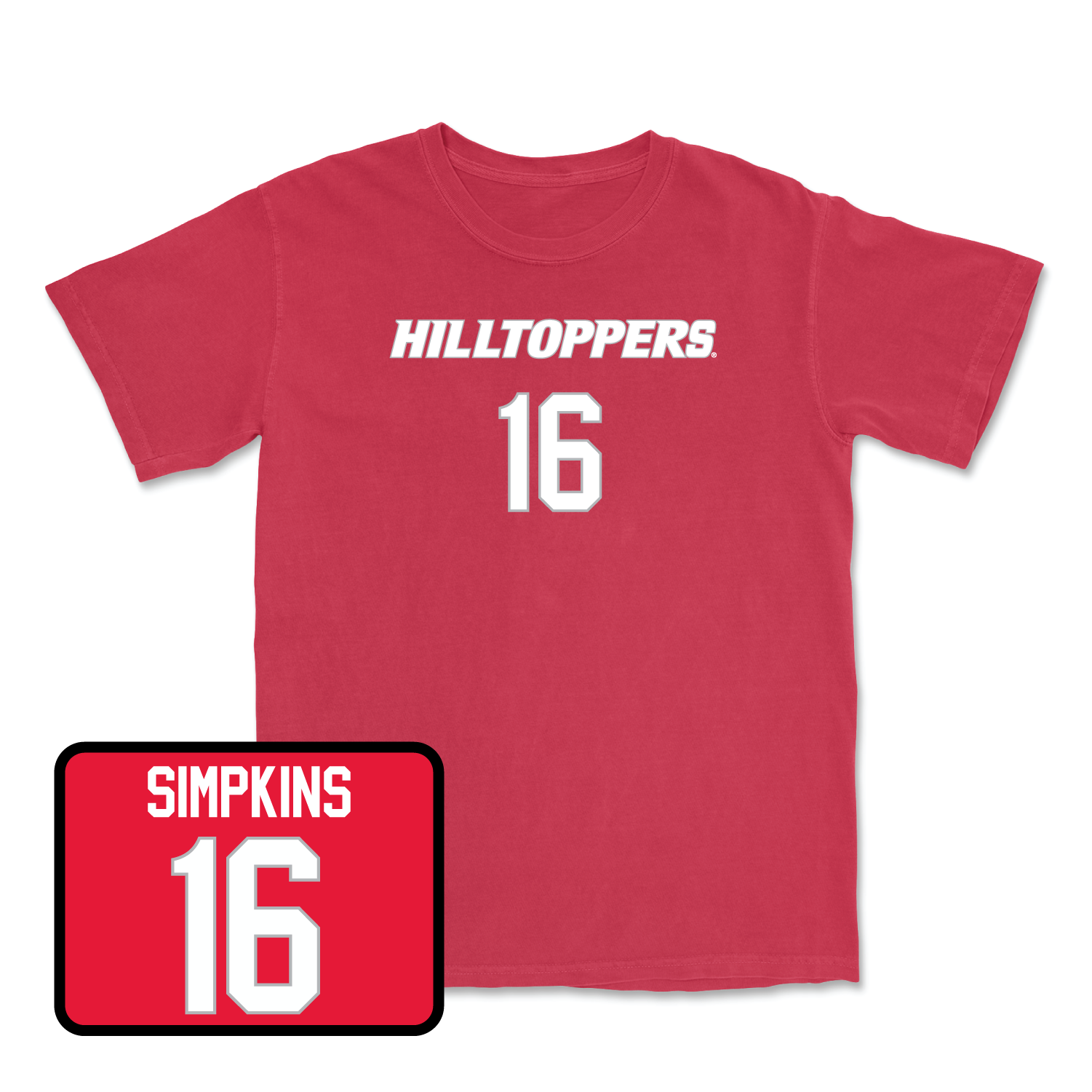 Red Football Hilltoppers Player Tee 4 Small / Kendrick Simpkins | #16