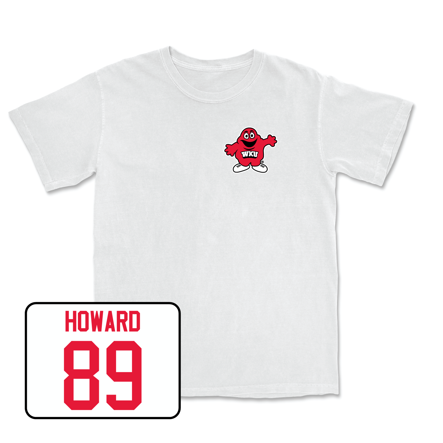 White Football Big Red Comfort Colors Tee 5 Small / Lofton Howard | #89