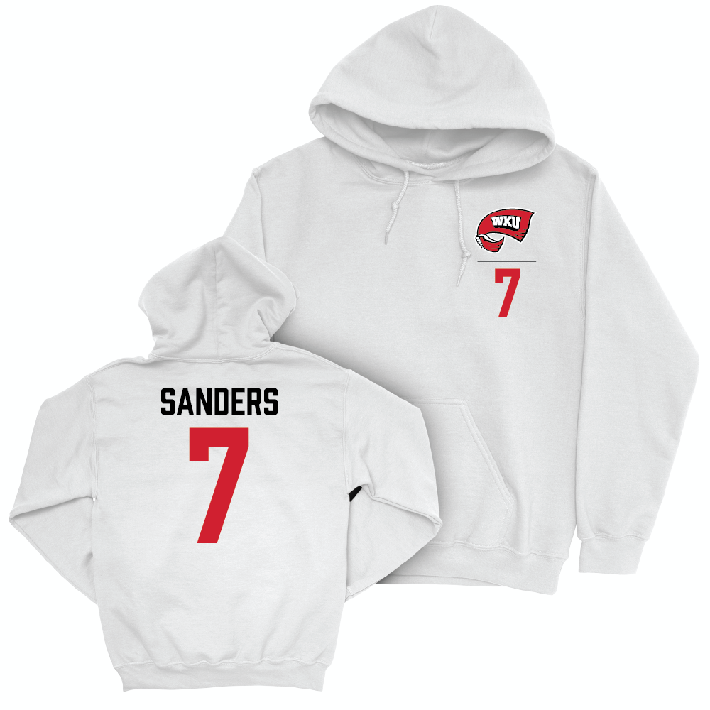 WKU Football White Logo Hoodie - L.T. Sanders | #7 Small