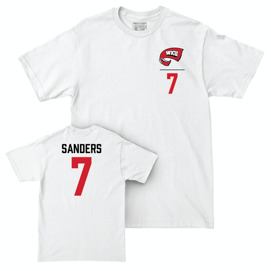 WKU Football White Logo Comfort Colors Tee - L.T. Sanders | #7 Small