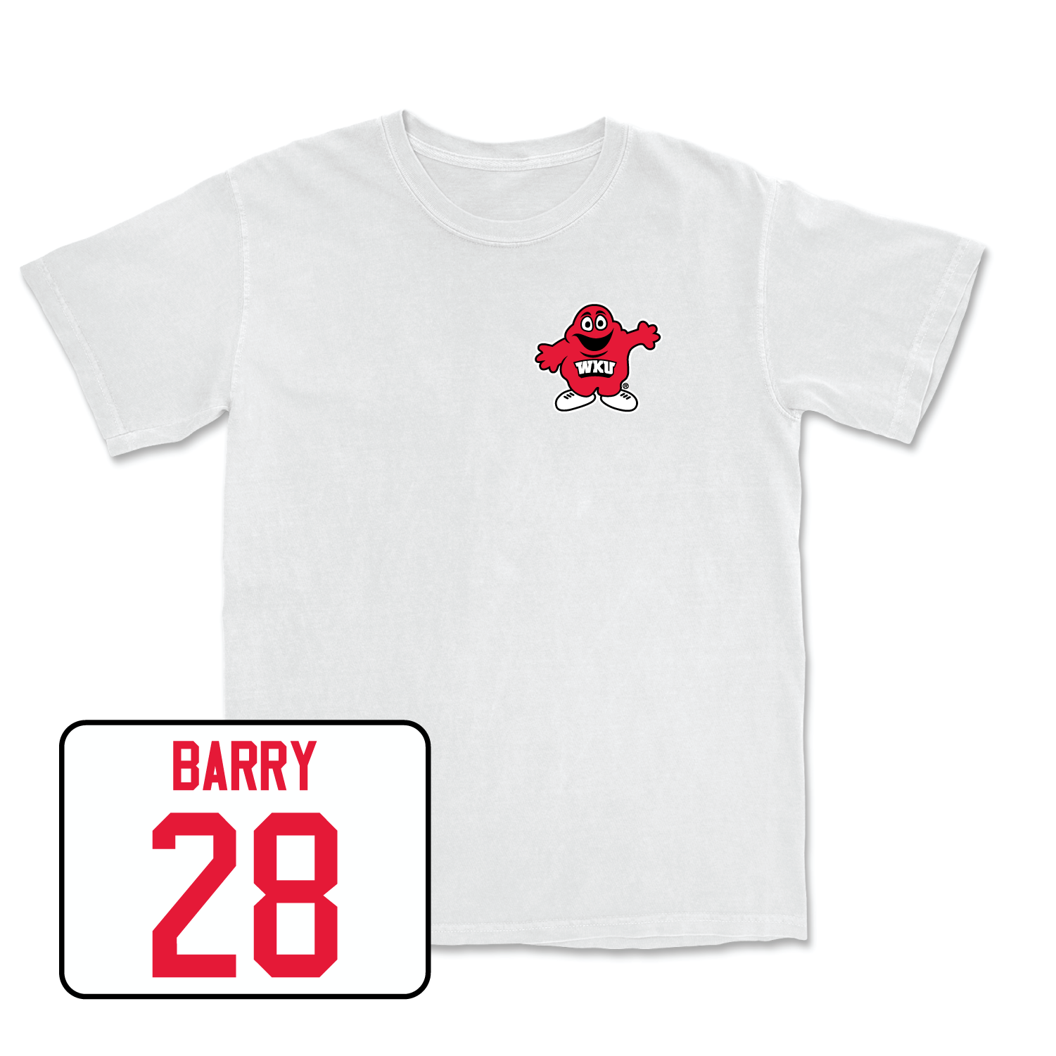 White Football Big Red Comfort Colors Tee 5 X-Large / Moussa Barry | #28
