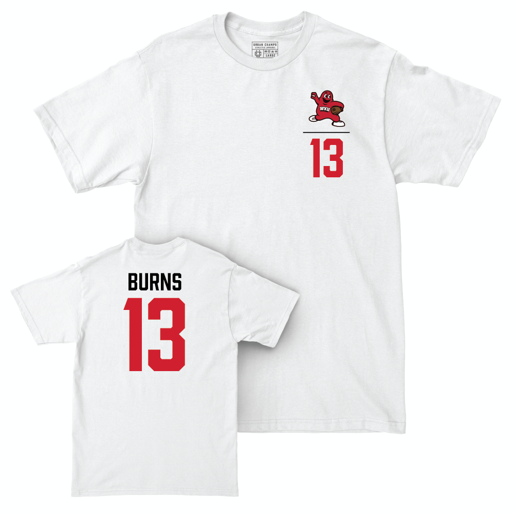WKU Baseball White Big Red Comfort Colors Tee - Mason Burns | #13 Small
