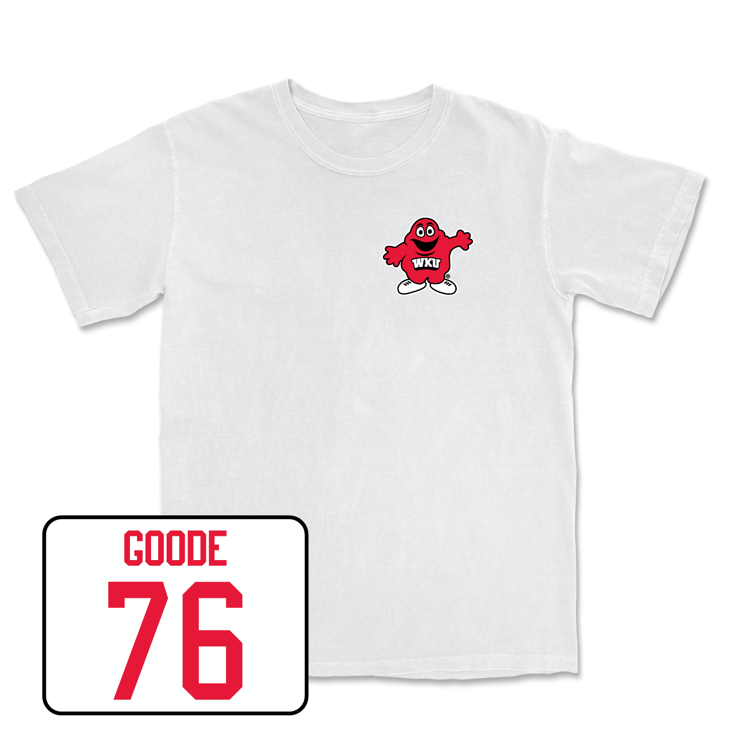 White Football Big Red Comfort Colors Tee 5 Large / Mark Goode | #76