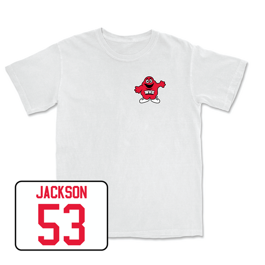 White Football Big Red Comfort Colors Tee 5 Youth Small / Marshall Jackson | #53