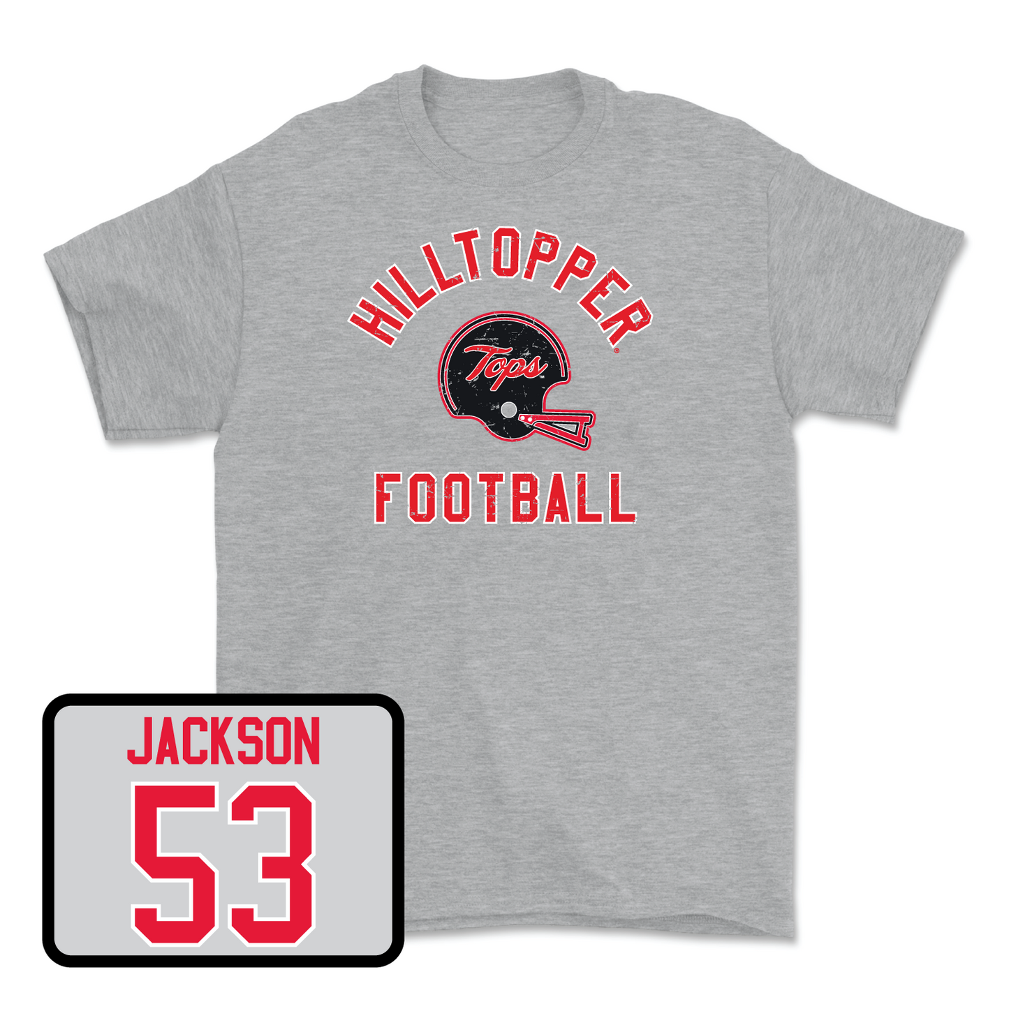 Sport Grey Football Football Helmet Tee 5 Youth Medium / Marshall Jackson | #53