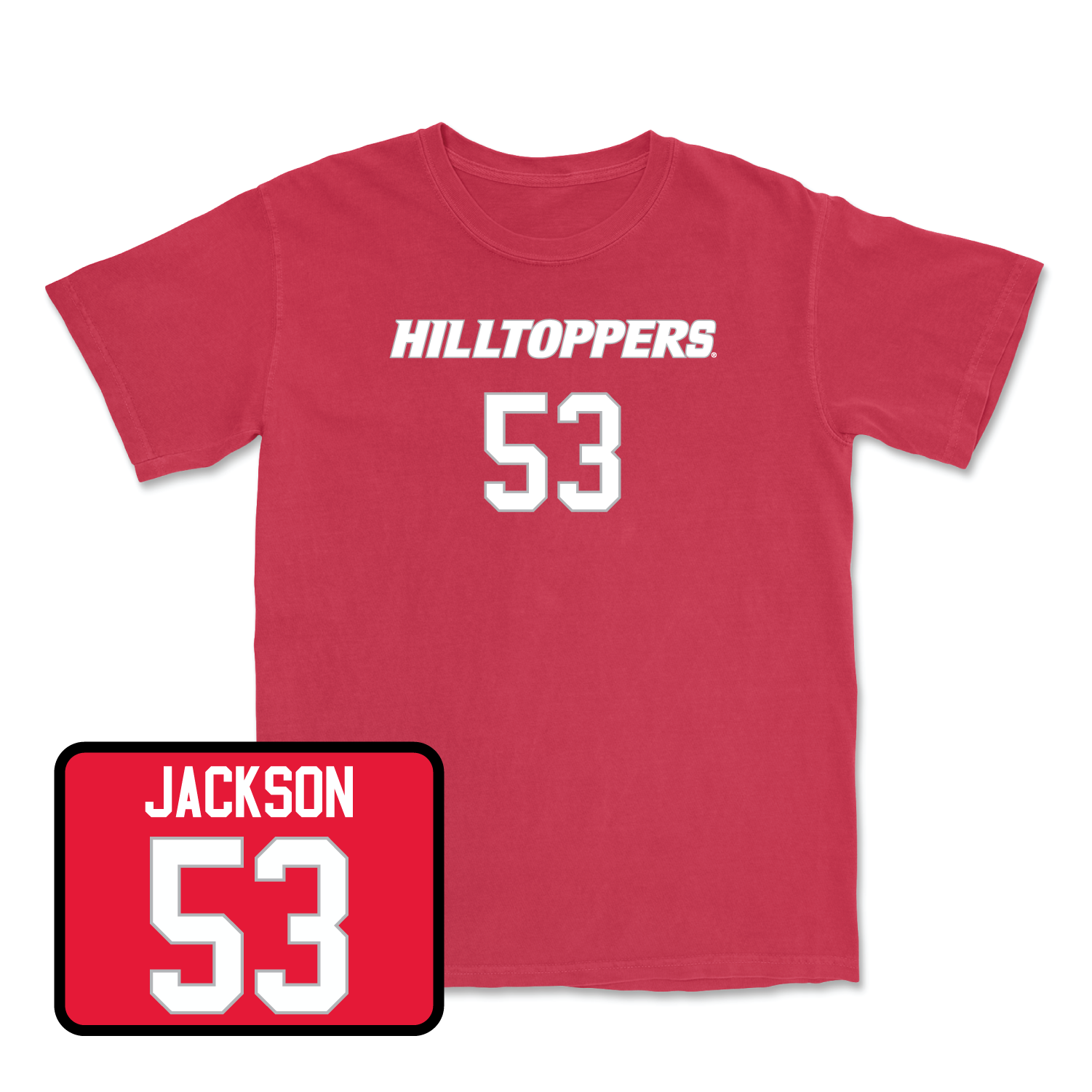Red Football Hilltoppers Player Tee 5 Small / Marshall Jackson | #53