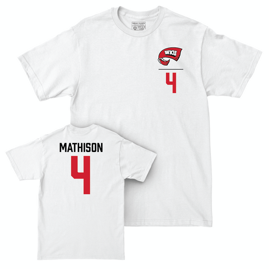 WKU Football White Logo Comfort Colors Tee - Michael Mathison | #4 Small