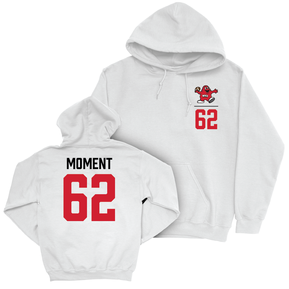 WKU Football White Big Red Hoodie - Michael Moment | #62 Small