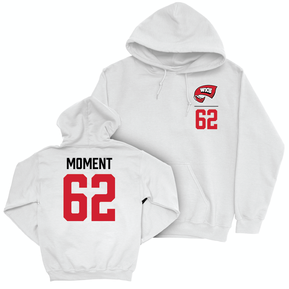 WKU Football White Logo Hoodie - Michael Moment | #62 Small