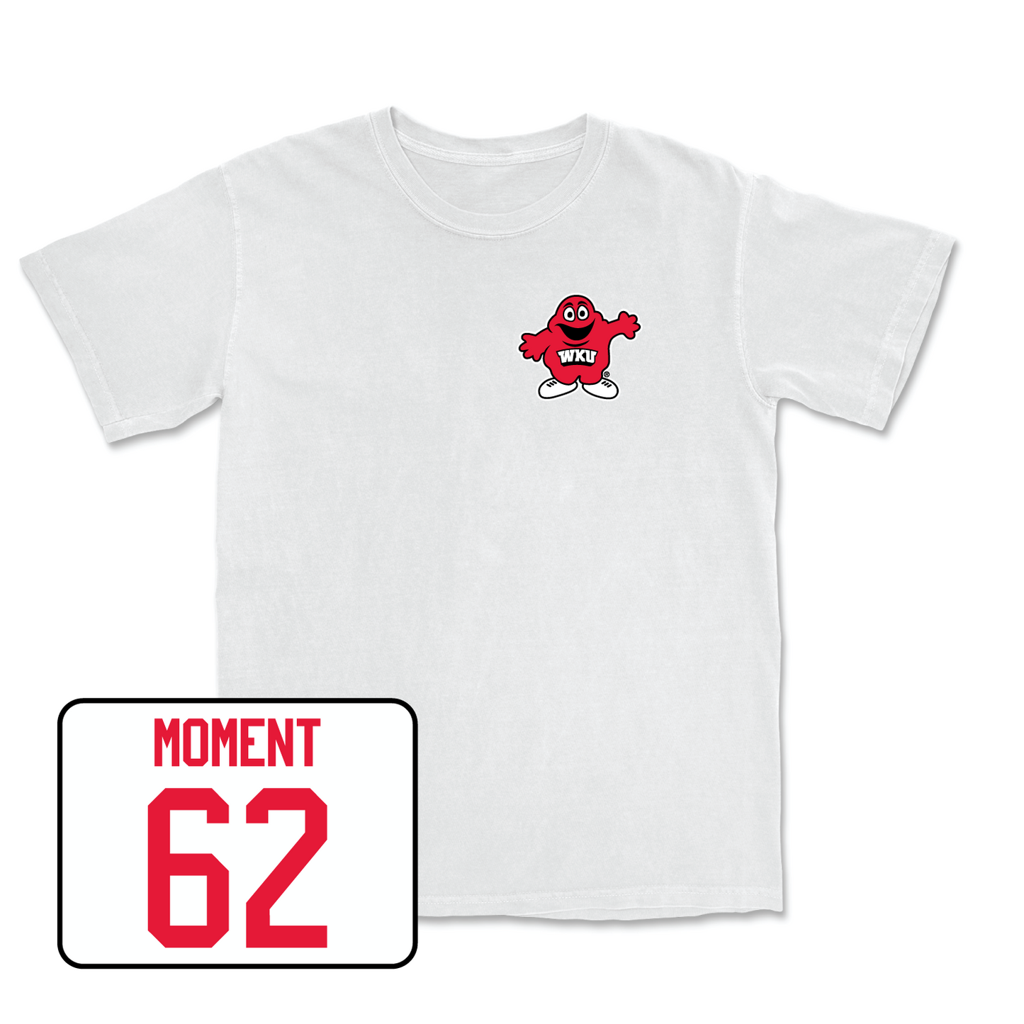 White Football Big Red Comfort Colors Tee 5 Small / Michael Moment | #62
