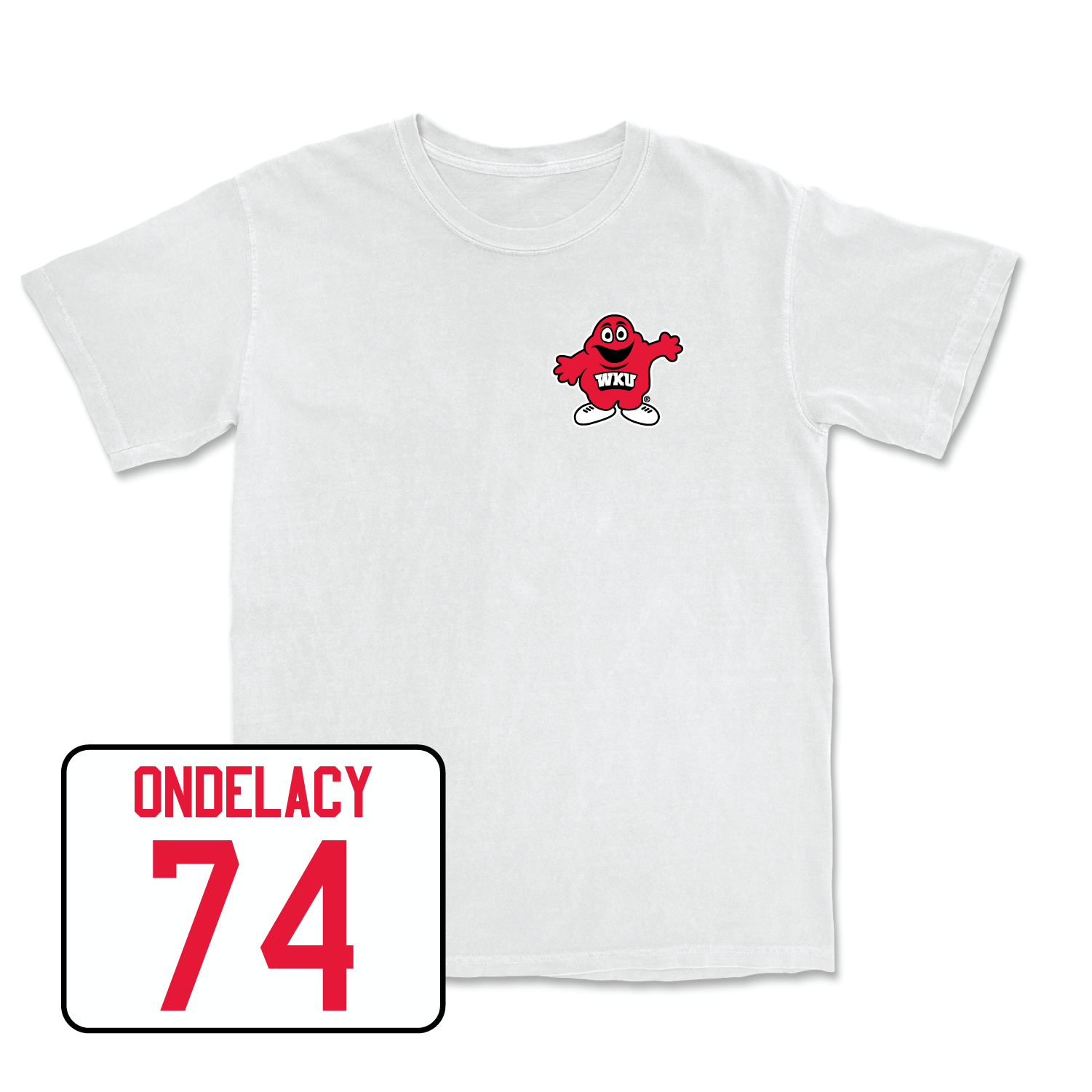 White Football Big Red Comfort Colors Tee 5 X-Large / Michael Ondelacy | #74