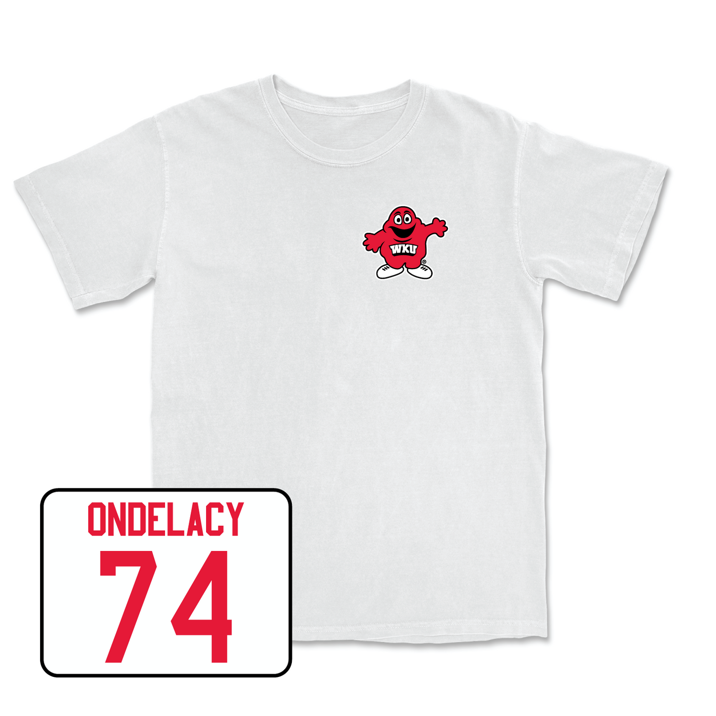 White Football Big Red Comfort Colors Tee 5 Youth Small / Michael Ondelacy | #74