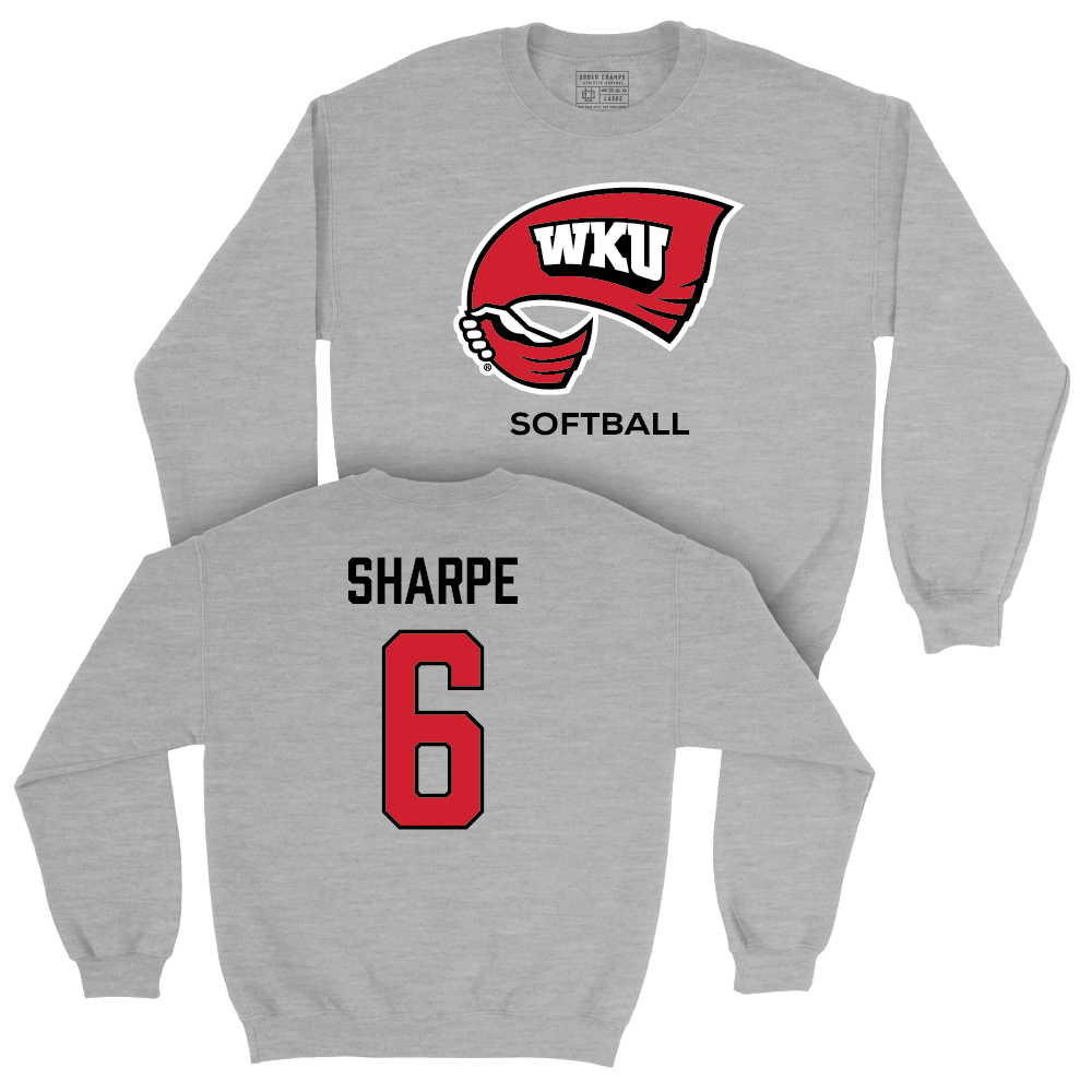 WKU Softball Sport Grey Classic Crew - Morgan Sharpe | #6 Small