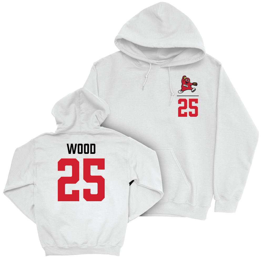 WKU Softball White Big Red Hoodie - Maddy Wood | #25 Small