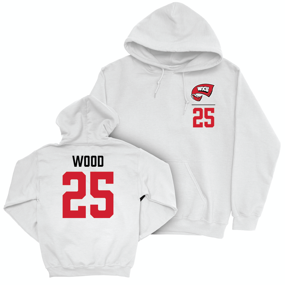 WKU Softball White Logo Hoodie - Maddy Wood | #25 Small