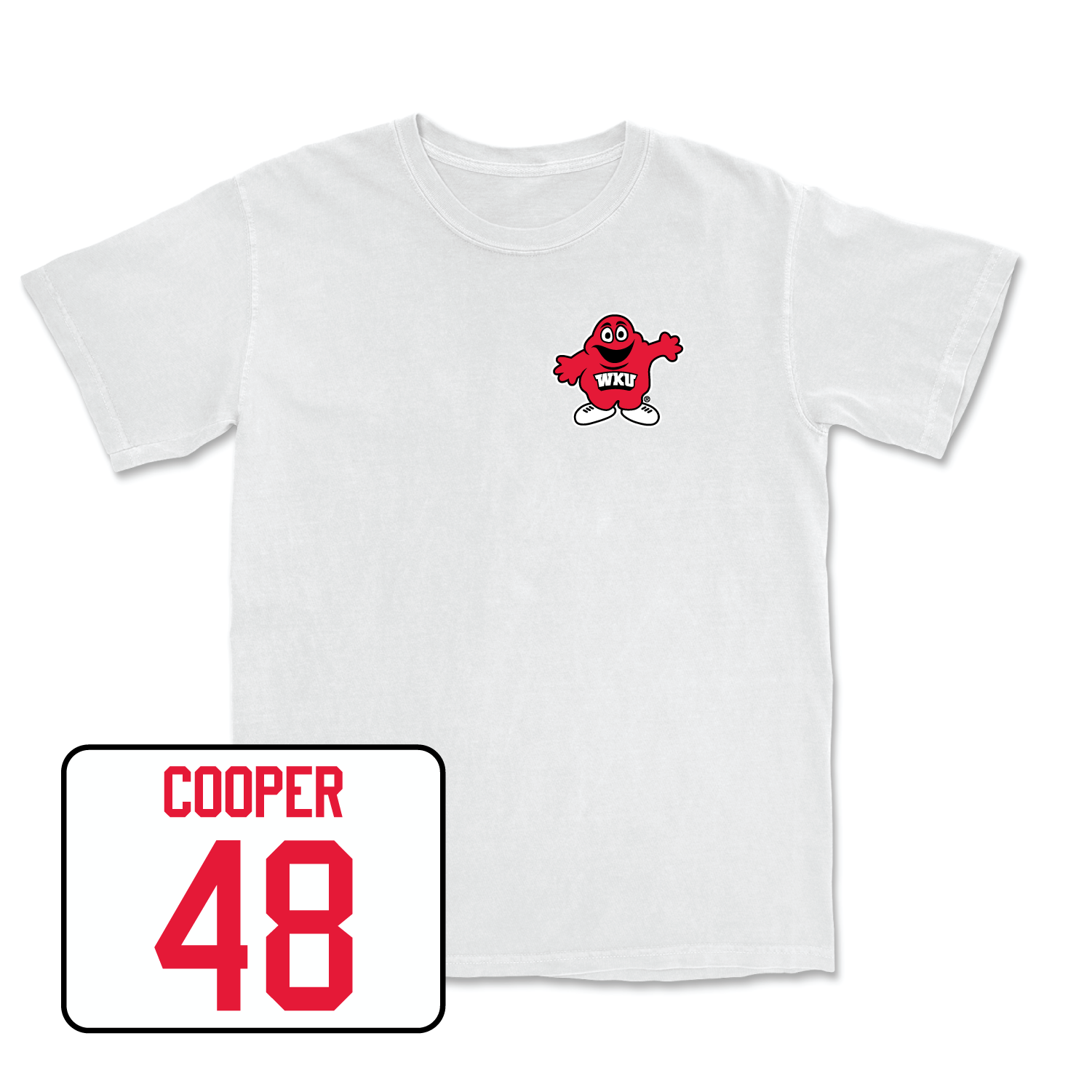 White Football Big Red Comfort Colors Tee 6 Youth Large / Niko Cooper | #48