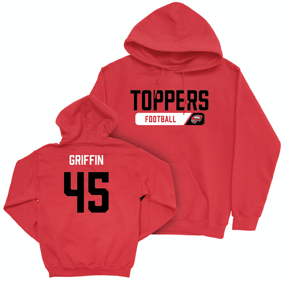 WKU Football Red Staple Hoodie - Nathan Griffin | #45 Small